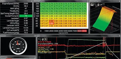 Screen showing ECU tuning