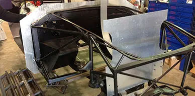 Fabricated chassis made at Accelerate Auto Repair