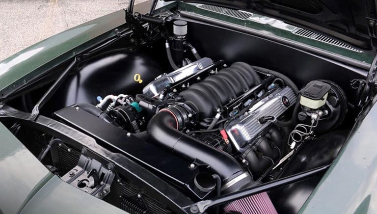 LS Swap engine performed on yellow sports car at Accelerate Auto Repair in Rowlett Tx.