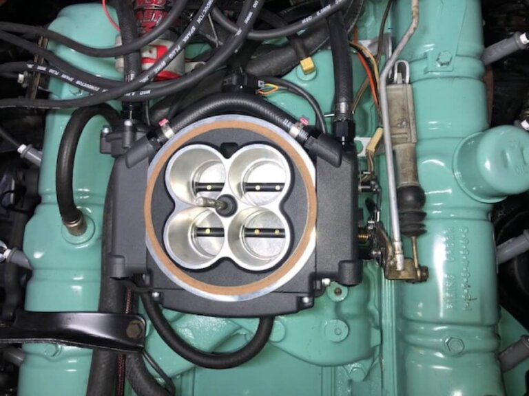 A Holley Sniper EFI throttle body mounted on a V8 engine.