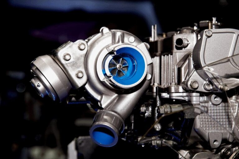 A turbocharger mounted on an engine, shown for general context.