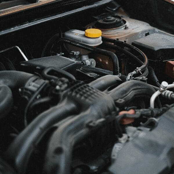 An engine bay of a vehicle.
